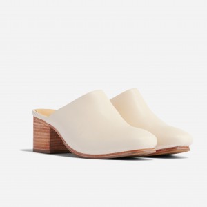 Beige Women's Nisolo All-Day Heeled Mules | 268475-MUH