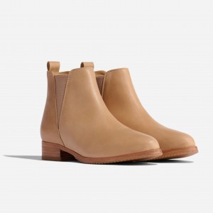 Beige Women's Nisolo Eva Everyday Chelsea Boots | 349026-KXL