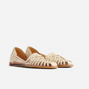 Beige Women's Nisolo Huarache Sandals | 349701-HVB