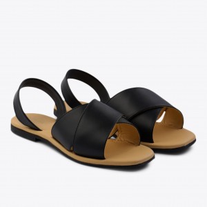 Black Women's Nisolo All-Day Cross Strap Sandals | 523984-URB