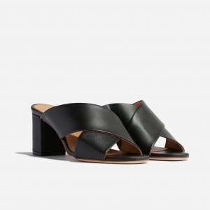 Black Women's Nisolo Carina Cross Strap Mules | 508379-APU