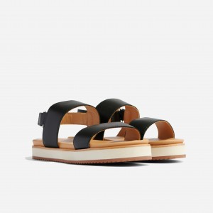 Black Women's Nisolo Go-To Flatform Sandals | 063519-MGC