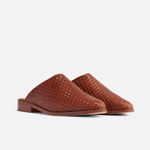 Brown Women's Nisolo Ama Woven Mule | 536710-KHR