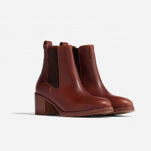 Brown Women's Nisolo Ana Go-To Heeled Chelsea Boots | 402918-SQV