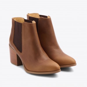 Brown Women's Nisolo Heeled Chelsea Boots | 914635-ZOT