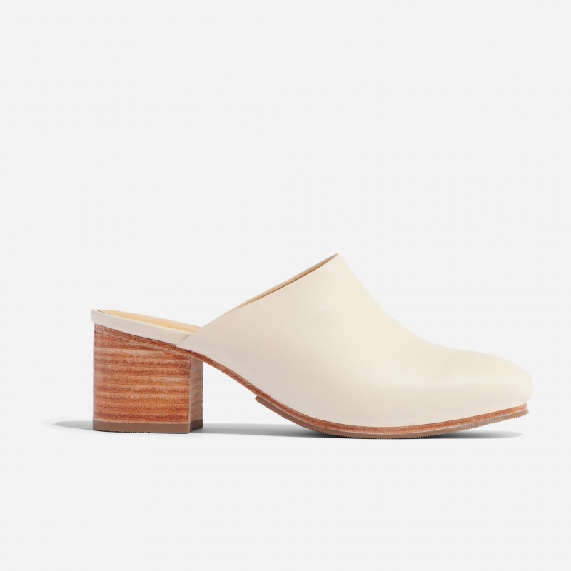 Beige Women's Nisolo All-Day Heeled Mules | 268475-MUH