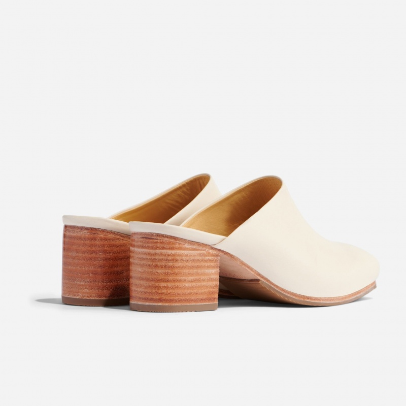 Beige Women's Nisolo All-Day Heeled Mules | 268475-MUH