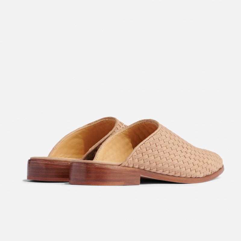 Beige Women's Nisolo Ama Woven Mules | 628045-JGM