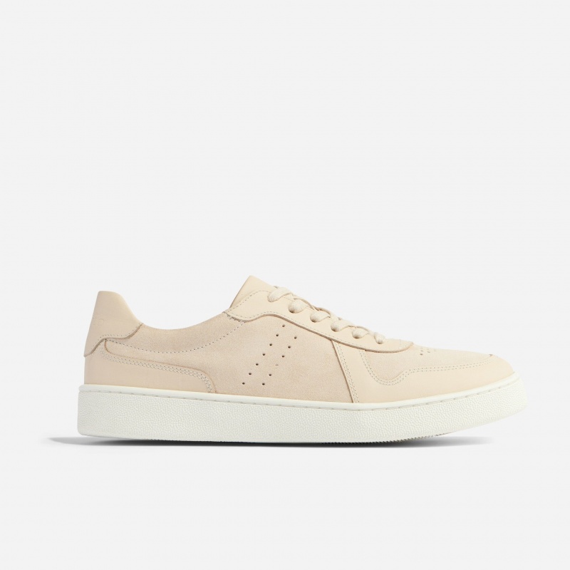 Beige Women's Nisolo Bria Go-To Court Sneakers | 037642-ICM