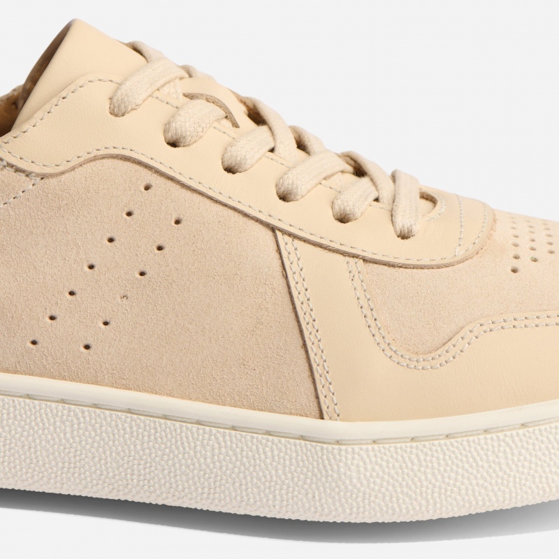 Beige Women's Nisolo Bria Go-To Court Sneakers | 037642-ICM