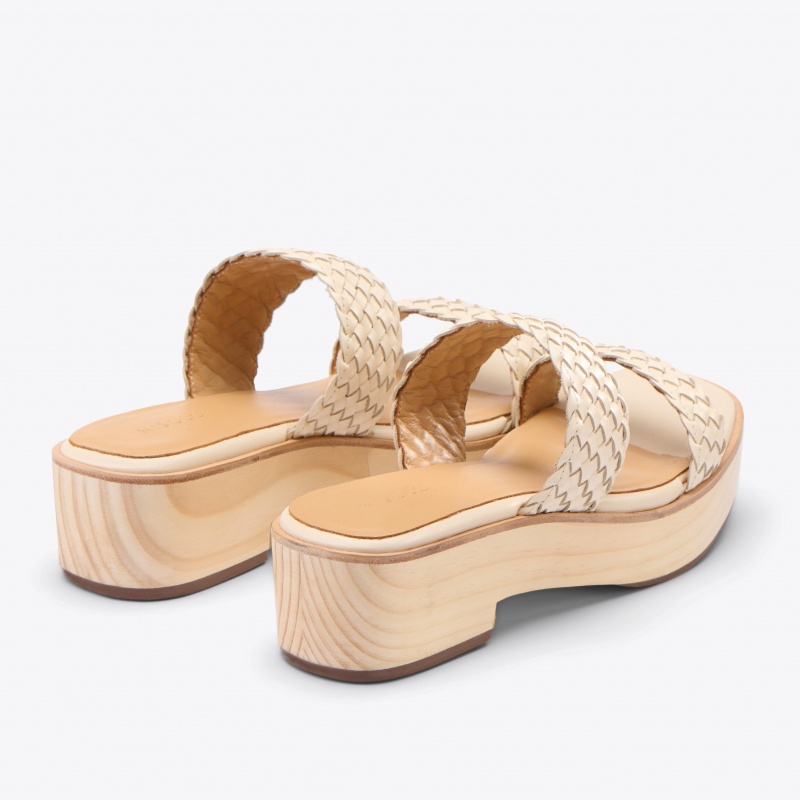 Beige Women's Nisolo Ellie All-Day Clogs | 261548-TUQ