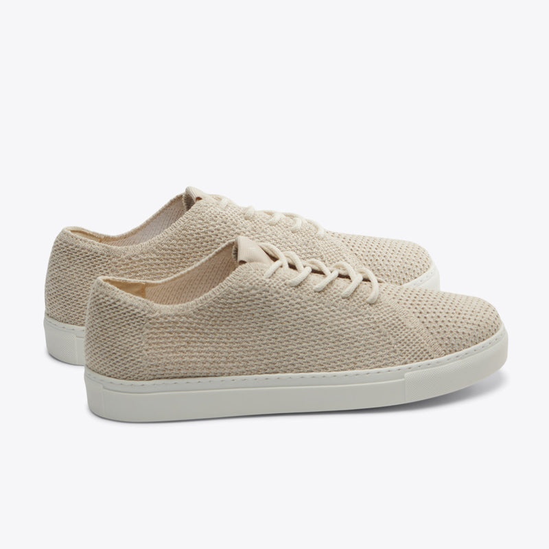 Beige Women's Nisolo Go-To Eco-Knit Sneakers | 249018-QCI