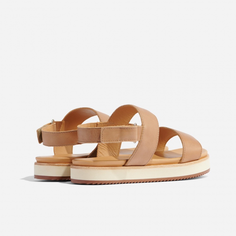 Beige Women's Nisolo Go-To Flatform Sandals | 807415-XDO