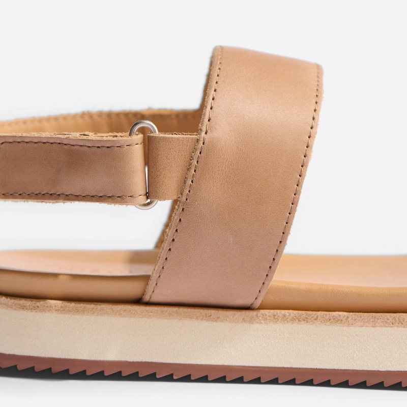 Beige Women's Nisolo Go-To Flatform Sandals | 807415-XDO