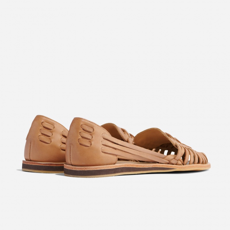 Beige Women's Nisolo Huarache Sandals | 049158-XPB