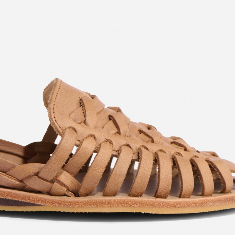 Beige Women's Nisolo Huarache Sandals | 049158-XPB