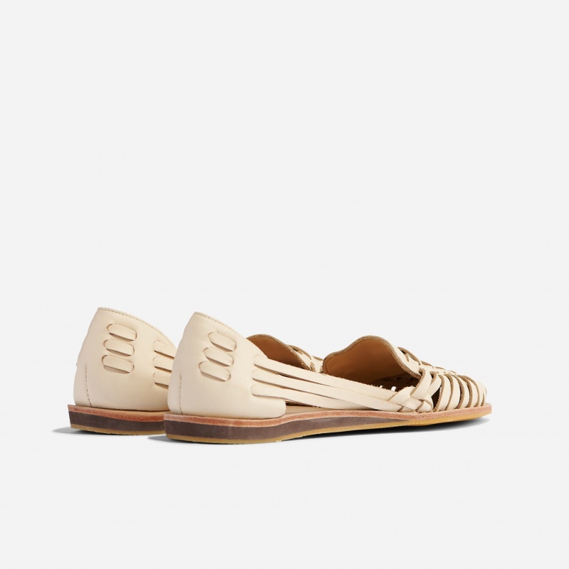 Beige Women's Nisolo Huarache Sandals | 349701-HVB