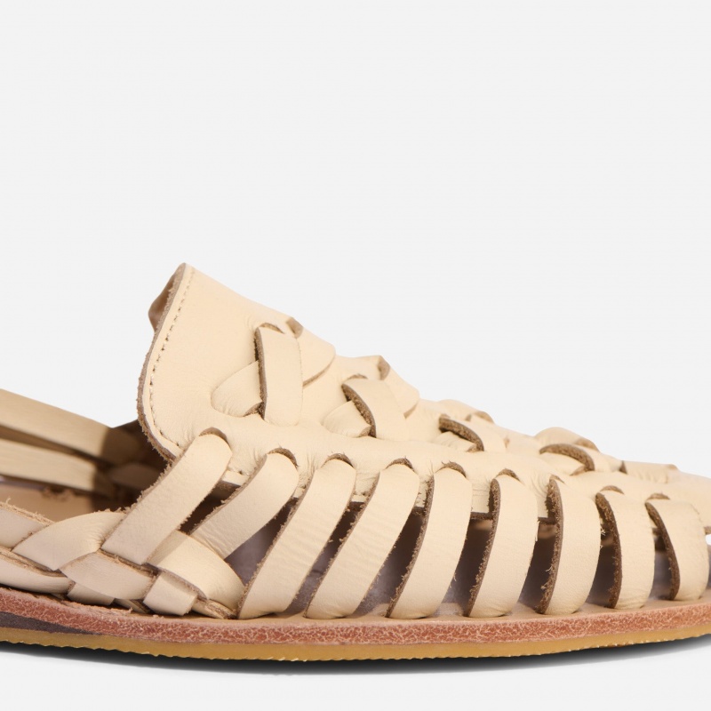 Beige Women's Nisolo Huarache Sandals | 349701-HVB