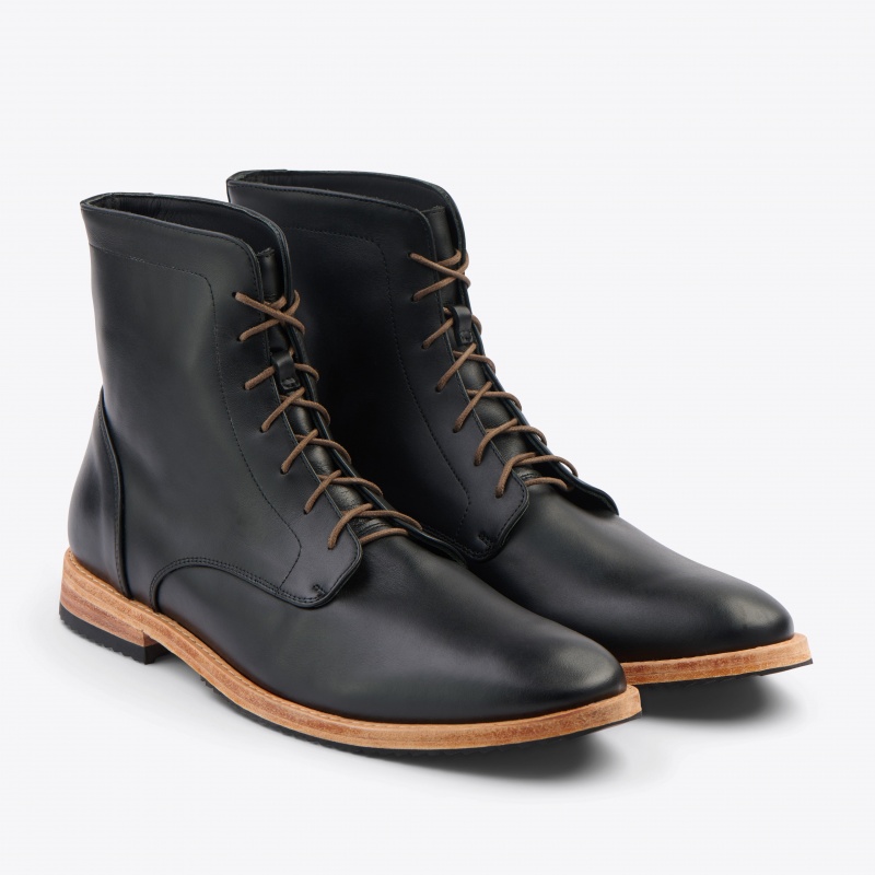 Black Men\'s Nisolo Everyday Lace-Up Boots | 937154-OQL