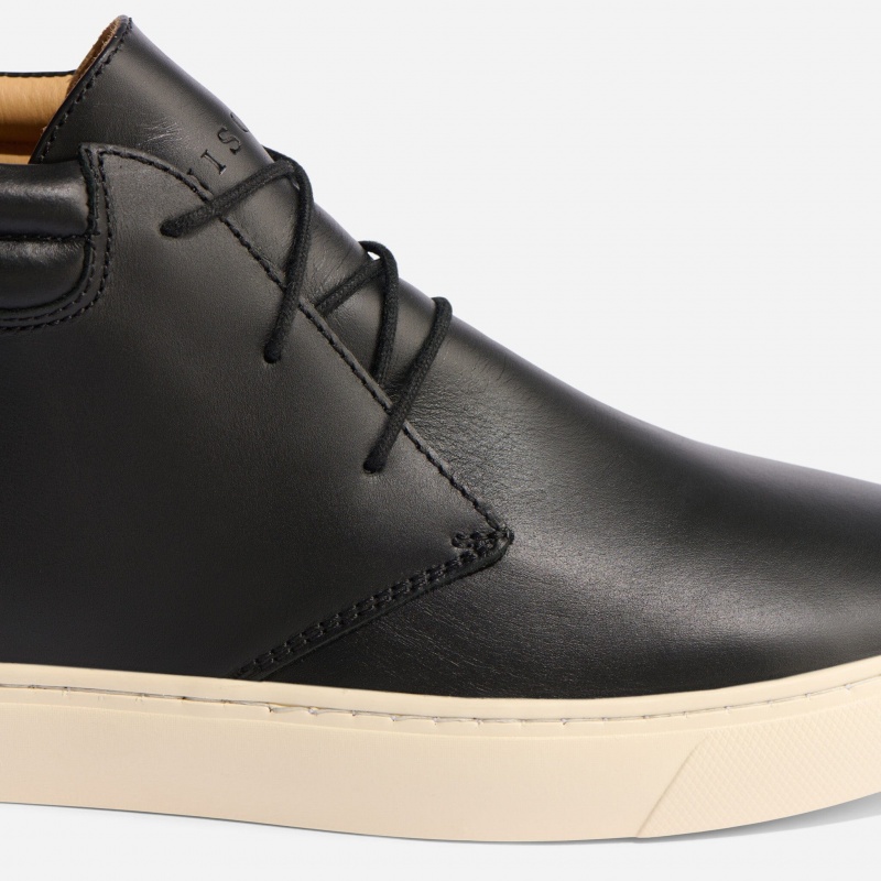 Black Men's Nisolo Everyday Mid Top Sneakers | 824519-FDL