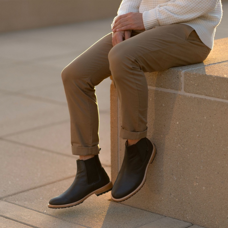 Black Men's Nisolo Marco Everyday Chelsea Boots | 907251-UZE