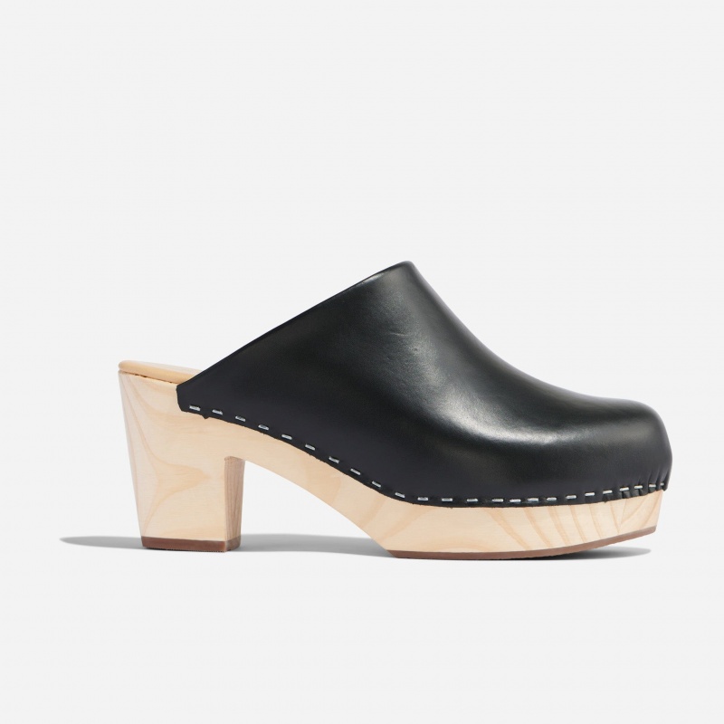 Black Women's Nisolo All-Day Heeled Clogs | 846975-ART