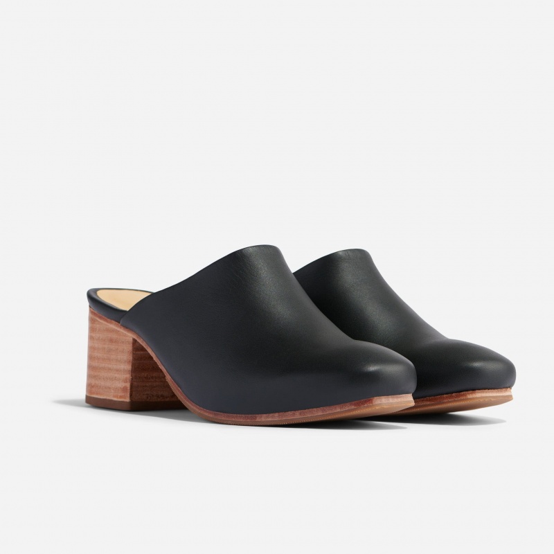 Black Women\'s Nisolo All-Day Heeled Mules | 124587-XQR