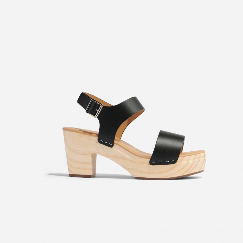 Black Women's Nisolo All-Day Open Toe Clogs | 135980-YLR