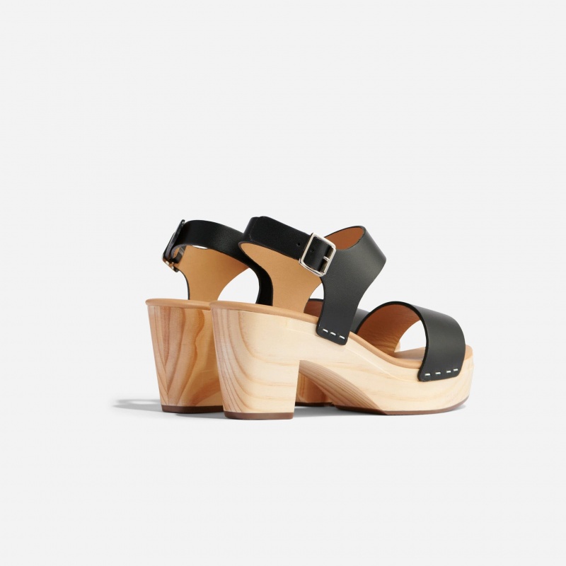 Black Women's Nisolo All-Day Open Toe Clogs | 135980-YLR