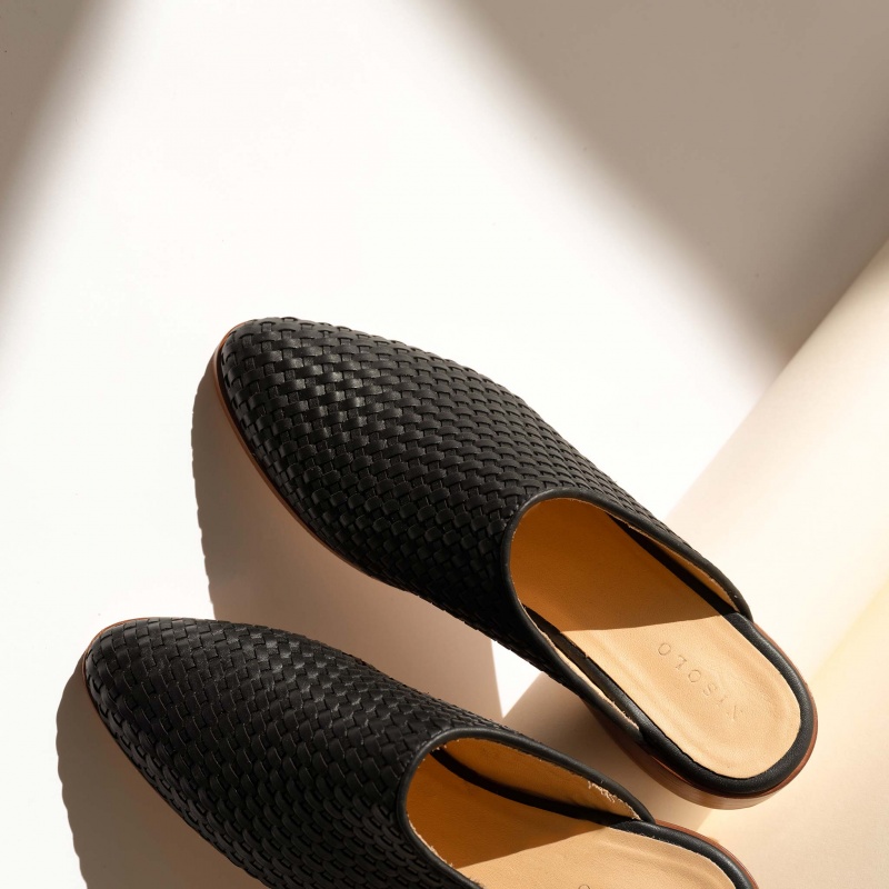 Black Women's Nisolo Ama Woven Mules | 290861-IRK