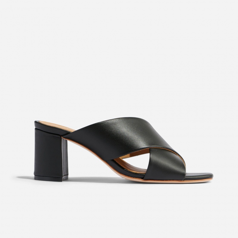 Black Women's Nisolo Carina Cross Strap Mules | 468950-BYK