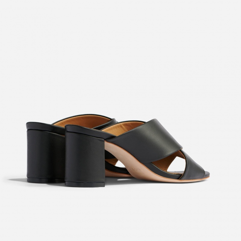 Black Women's Nisolo Carina Cross Strap Mules | 468950-BYK