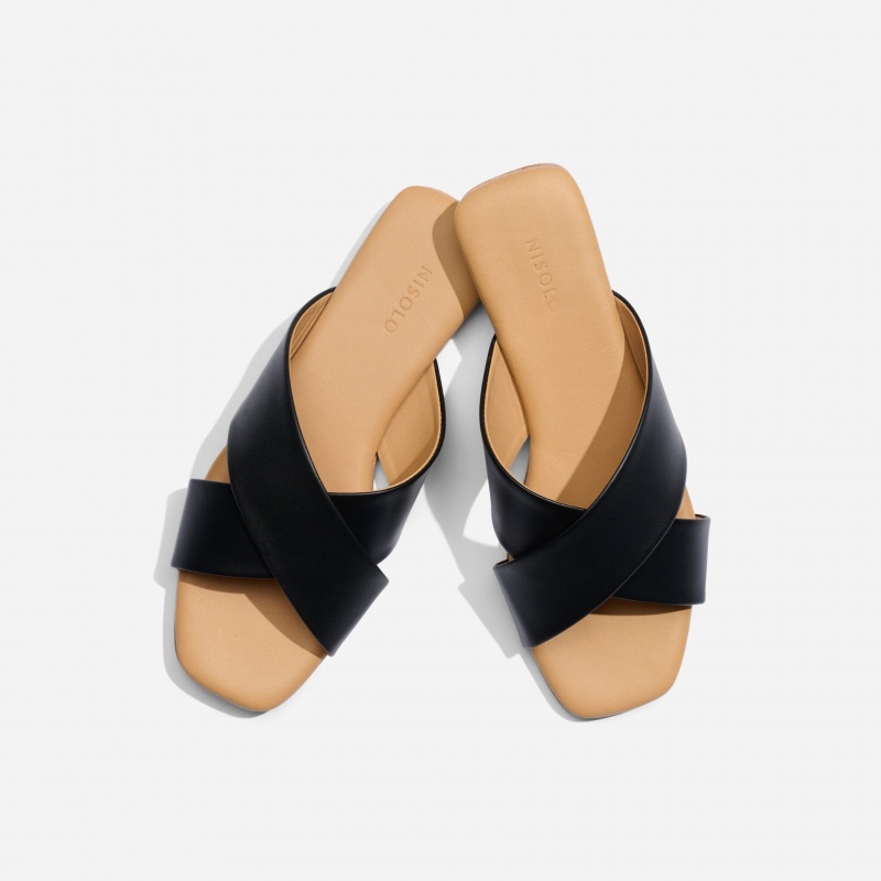 Black Women's Nisolo Catalina Slide Sandals | 532498-GPA