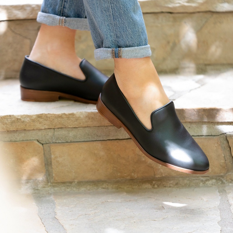 Black Women's Nisolo Everyday Slip Ons | 136859-GCO