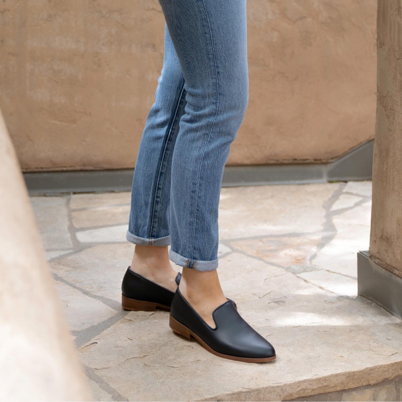 Black Women's Nisolo Everyday Slip Ons | 136859-GCO