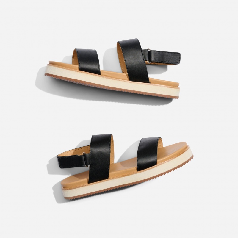 Black Women's Nisolo Go-To Flatform Sandals | 063519-MGC