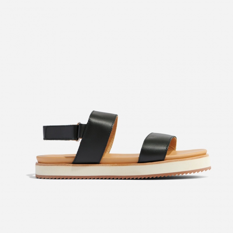 Black Women's Nisolo Go-To Flatform Sandals | 063519-MGC