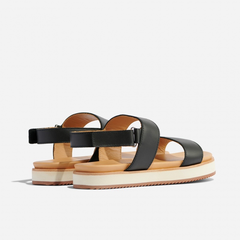 Black Women's Nisolo Go-To Flatform Sandals | 063519-MGC