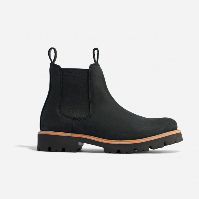 Black Women's Nisolo Go-To Lug Chelsea Boots | 870639-BTZ