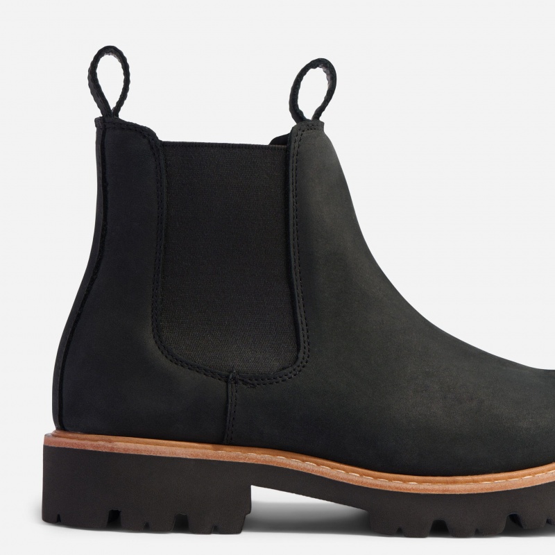 Black Women's Nisolo Go-To Lug Chelsea Boots | 870639-BTZ