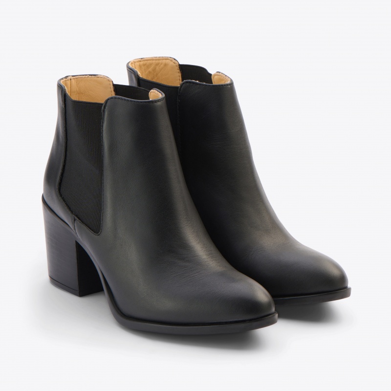 Black Women\'s Nisolo Heeled Chelsea Boots | 025813-TZR