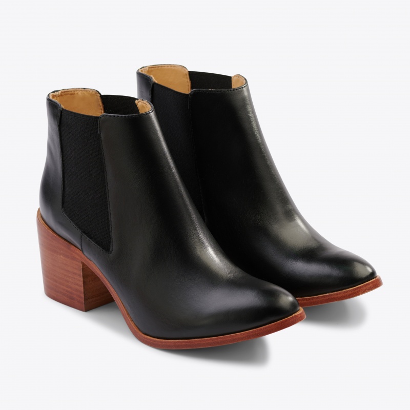 Black Women\'s Nisolo Heeled Chelsea Boots | 938524-HJA