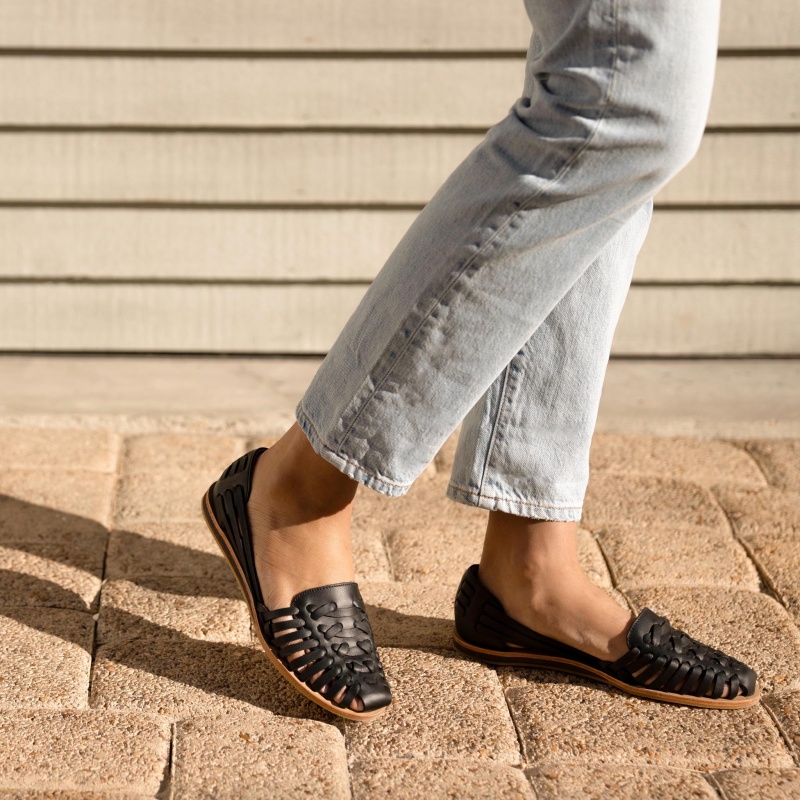 Black Women's Nisolo Huarache Sandals | 094853-XQD