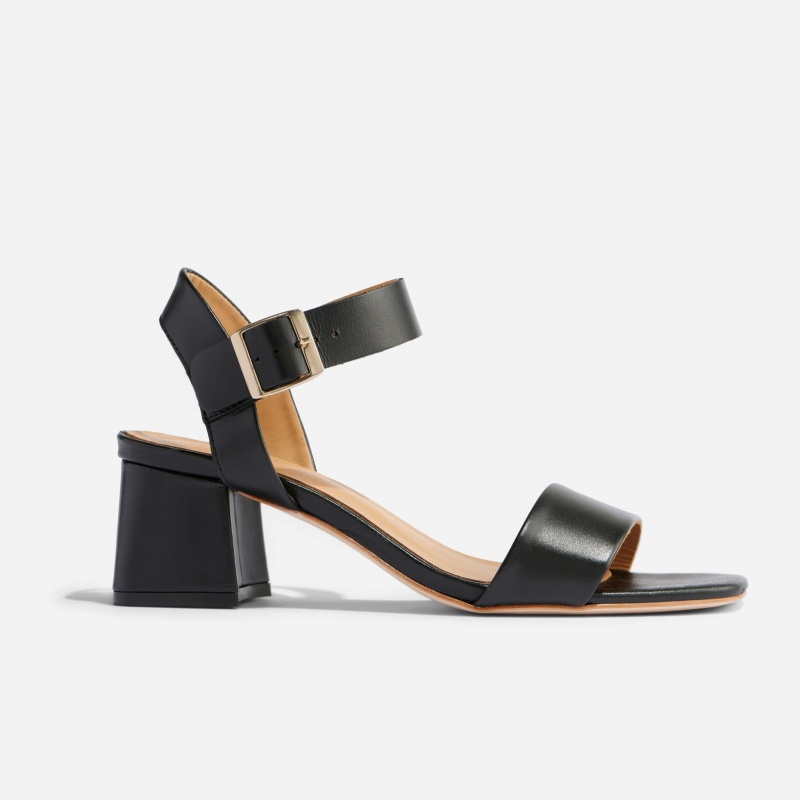 Black Women's Nisolo Stella Go-To Block Heel Sandals | 873192-FRT