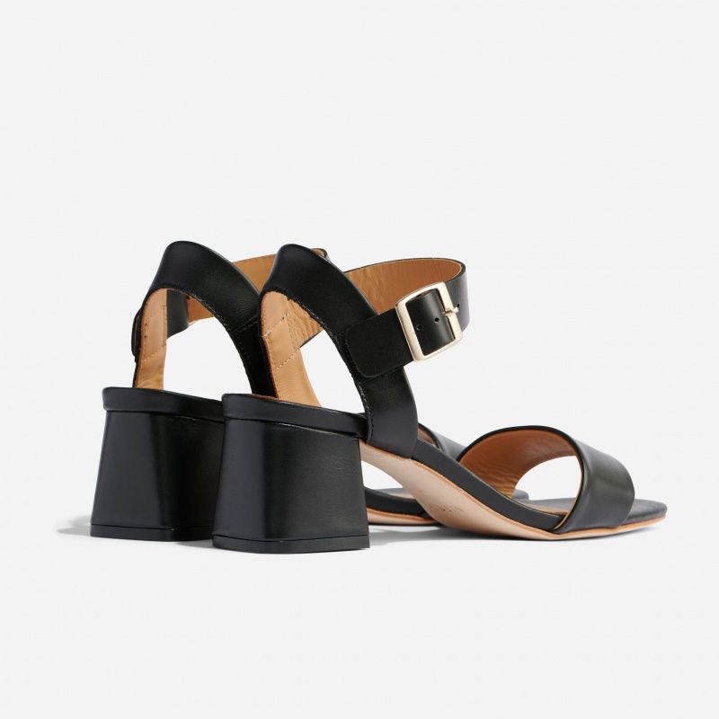 Black Women's Nisolo Stella Go-To Block Heel Sandals | 873192-FRT