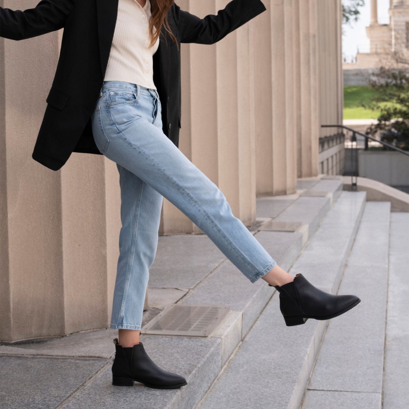 Black / Black Women's Nisolo Eva Everyday Chelsea Boots | 369048-RDN