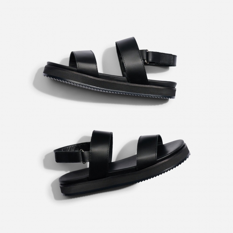 Black / Black Women's Nisolo Go-To Flatform Sandals | 612785-FWY