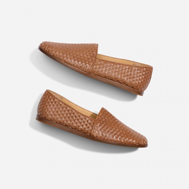 Brown Men's Nisolo Alejandro Woven Slip Ons | 834096-SPB