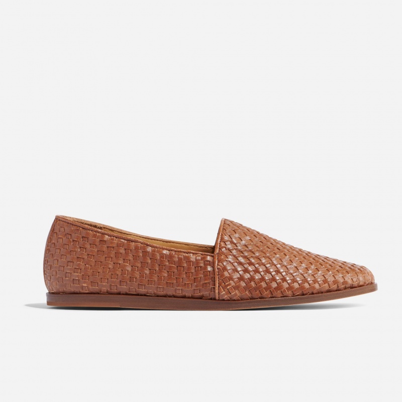 Brown Men's Nisolo Alejandro Woven Slip Ons | 834096-SPB