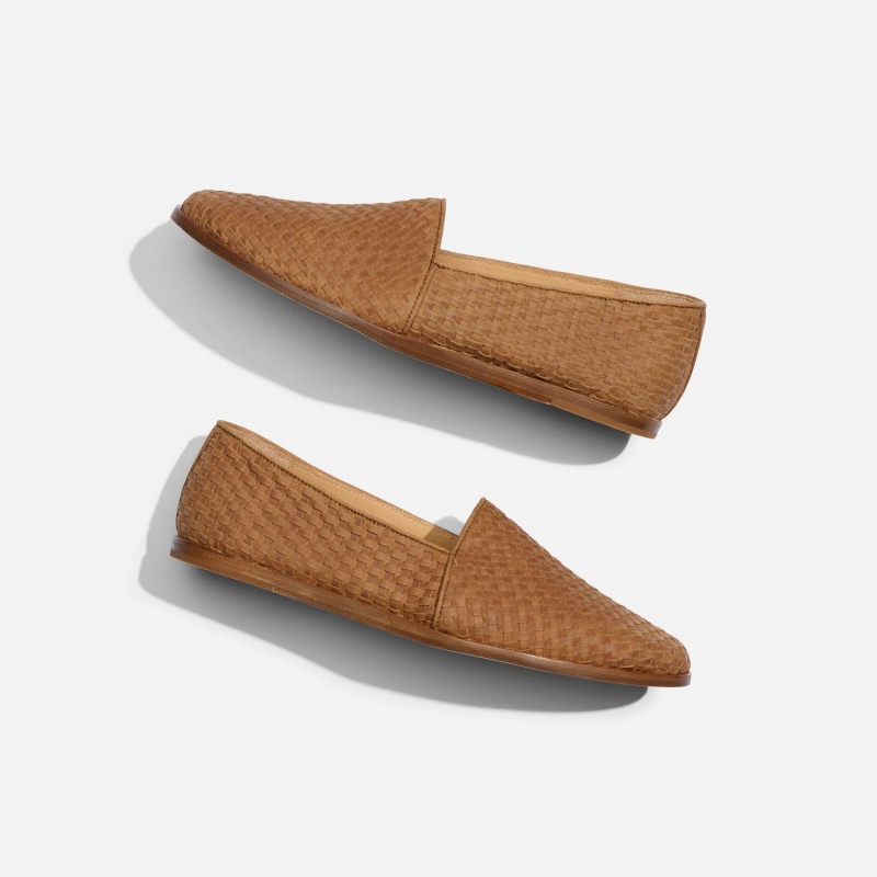 Brown Men's Nisolo Alejandro Woven Slip Ons | 328971-LJO